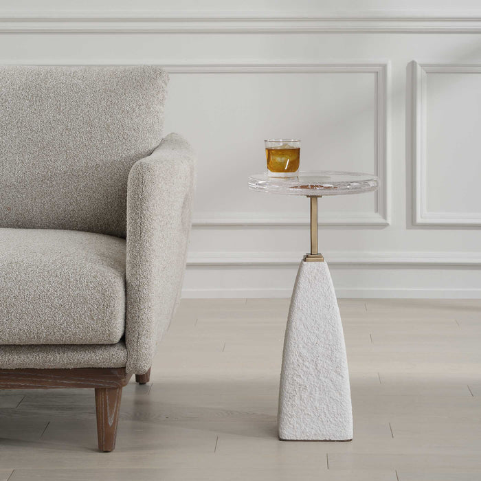 Sora Drink Table Brushed Brass-Furniture-Uttermost-Lighting Design Store