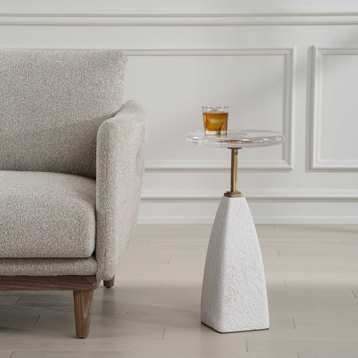 Sora Drink Table Brushed Brass-Furniture-Uttermost-Lighting Design Store