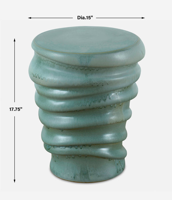 Skye Stool Light Aqua Glaze-Furniture-Uttermost-Lighting Design Store
