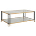 Kentmore Coffee Table Matte Black And Gold Leaf-Furniture-Uttermost-Lighting Design Store