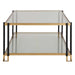 Kentmore Coffee Table Matte Black And Gold Leaf-Furniture-Uttermost-Lighting Design Store