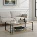 Kentmore Coffee Table Matte Black And Gold Leaf-Furniture-Uttermost-Lighting Design Store