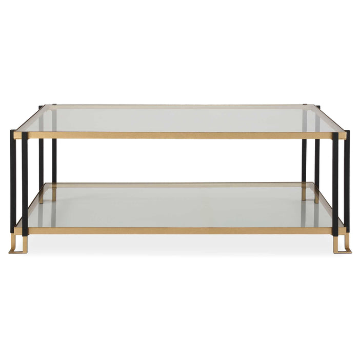 Kentmore Coffee Table Matte Black And Gold Leaf-Furniture-Uttermost-Lighting Design Store