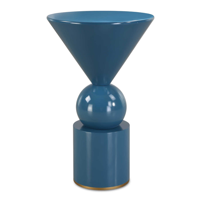 Trig Accent Table Lustrous Blue-Furniture-Uttermost-Lighting Design Store