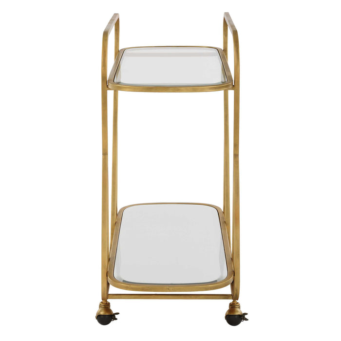 Swain Serving Cart Antique Brass-Furniture-Uttermost-Lighting Design Store