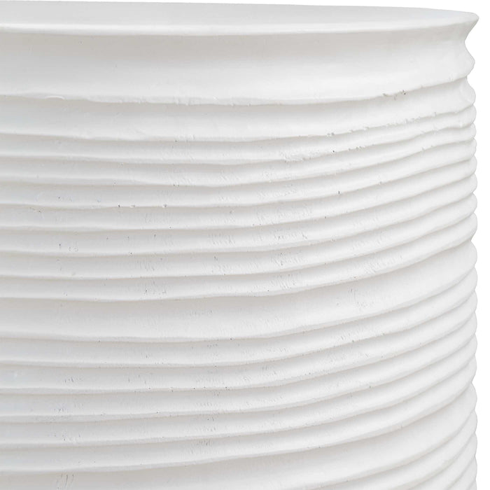 Borderline Drum Table Plaster White-Furniture-Uttermost-Lighting Design Store