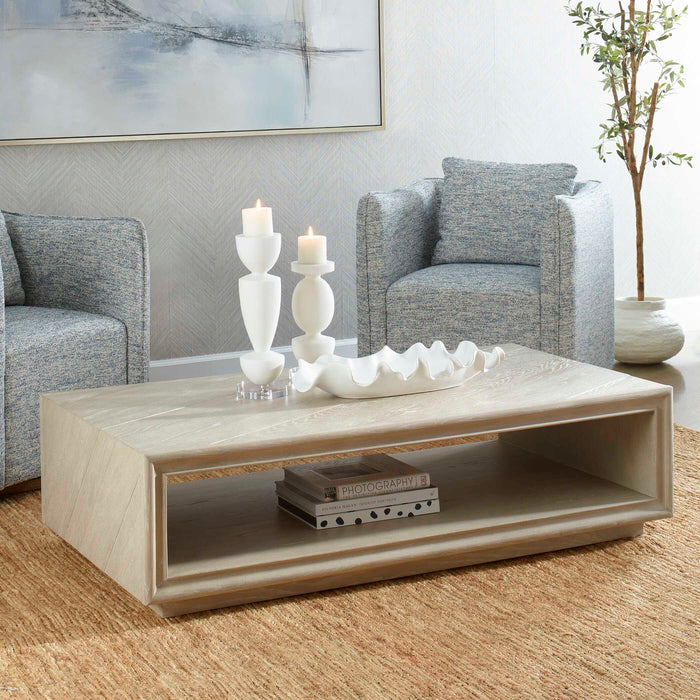 Prism Coffee Table Light Oak Solids With Oak Veneer-Furniture-Uttermost-Lighting Design Store