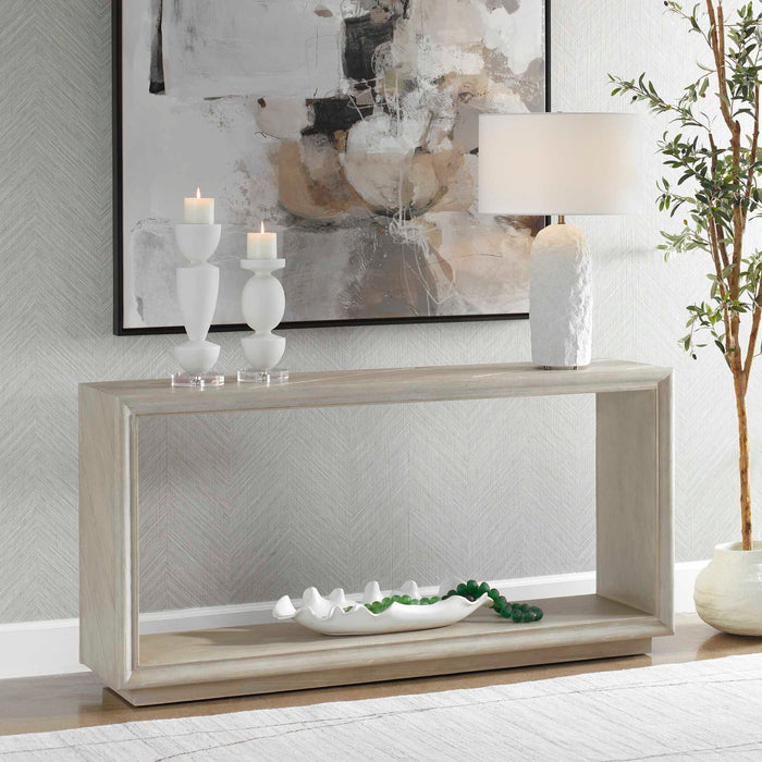 Prism Console Table Light Oak Solids With Oak Veneer-Furniture-Uttermost-Lighting Design Store