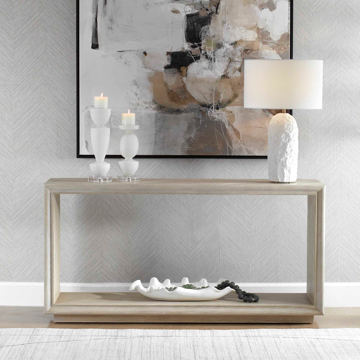Prism Console Table Light Oak Solids With Oak Veneer-Furniture-Uttermost-Lighting Design Store