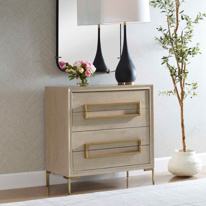 Alessia Accent Chest Brushed Brass-Furniture-Uttermost-Lighting Design Store