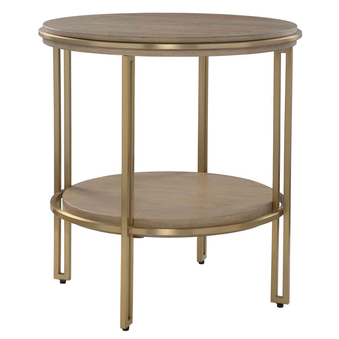 Elise Side Table Brushed Brass-Furniture-Uttermost-Lighting Design Store