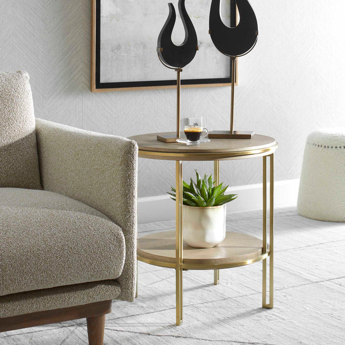 Elise Side Table Brushed Brass-Furniture-Uttermost-Lighting Design Store