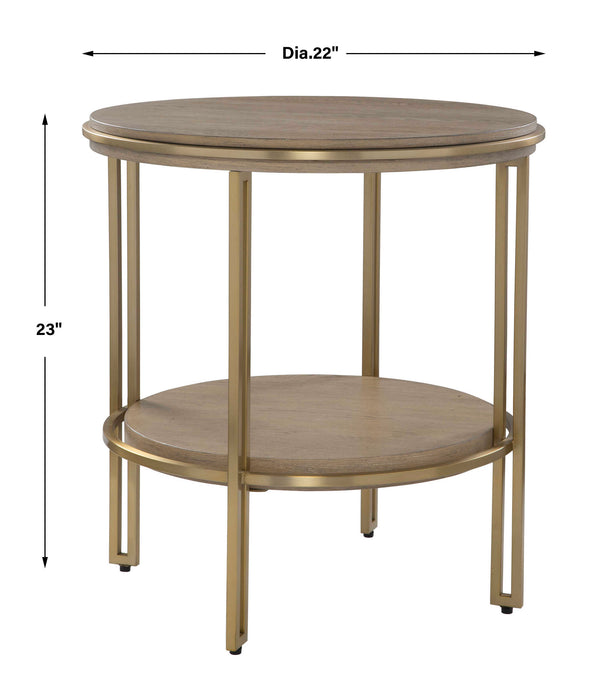 Elise Side Table Brushed Brass-Furniture-Uttermost-Lighting Design Store