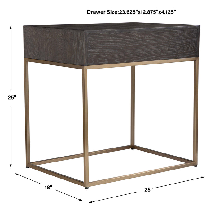 Armistead Side Table Dark Walnut-Furniture-Uttermost-Lighting Design Store