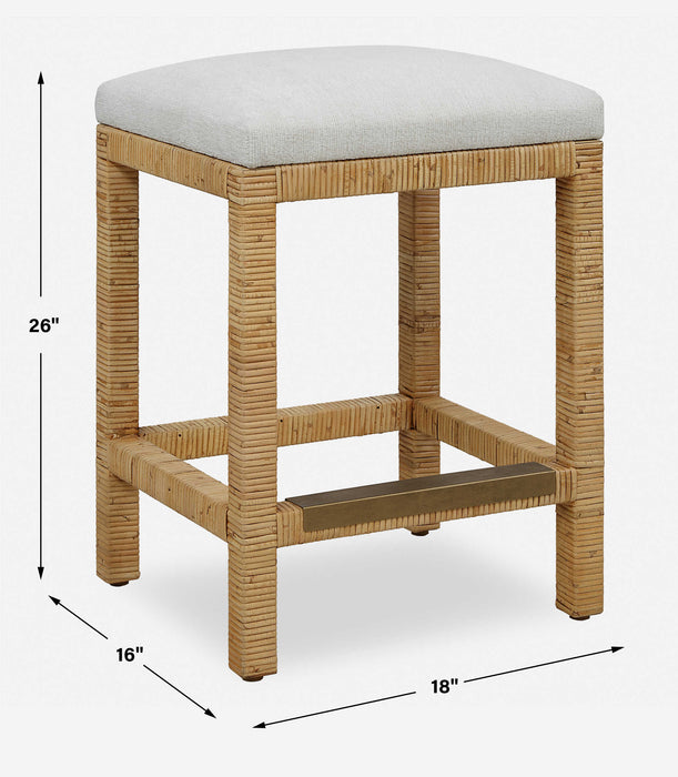 Muriel Counter Stool Natural Rattan-Furniture-Uttermost-Lighting Design Store