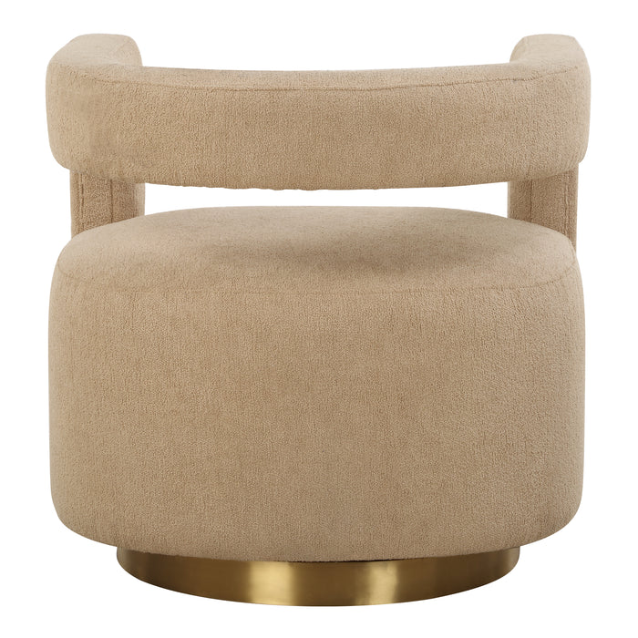 Grounded Swivel Chair Brushed Brass-Furniture-Uttermost-Lighting Design Store