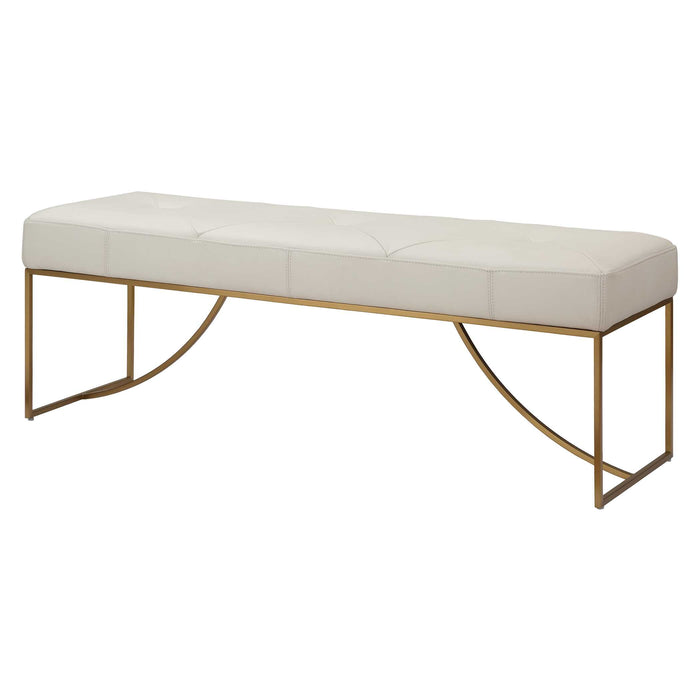 Swale Bench Brushed Brass-Furniture-Uttermost-Lighting Design Store