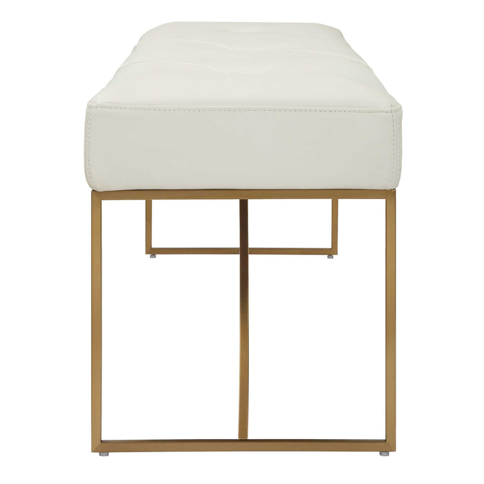 Swale Bench Brushed Brass-Furniture-Uttermost-Lighting Design Store