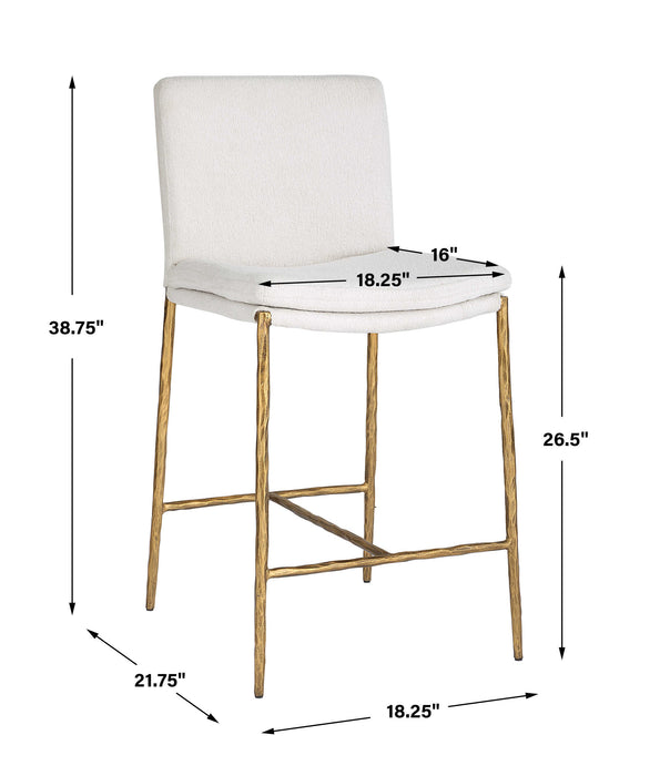 Ascend Counter Stool Aged Gold-Furniture-Uttermost-Lighting Design Store