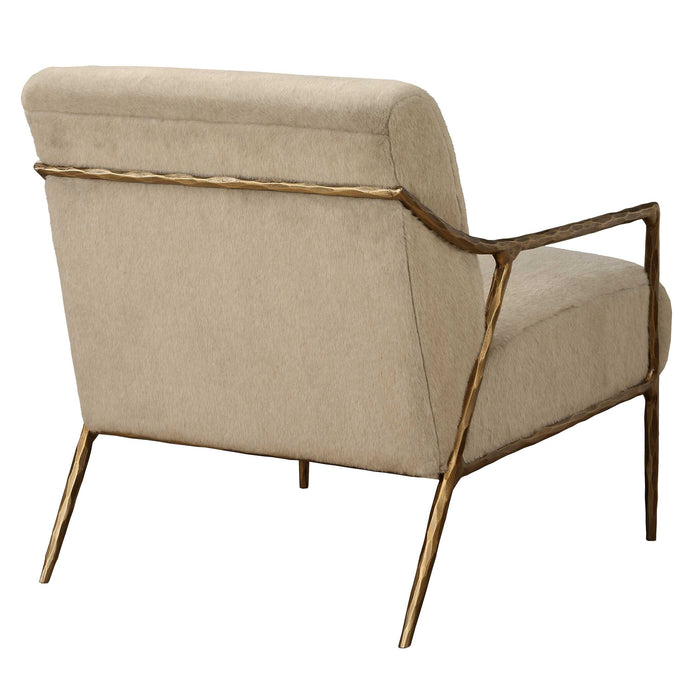 Kashmir Accent Chair Aged Gold-Furniture-Uttermost-Lighting Design Store