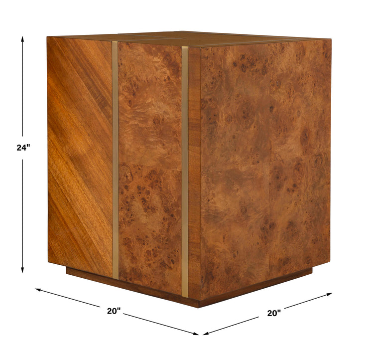 Seven Wonders Side Table Maple Burl, Acacia, And Alder Each Wood-Furniture-Uttermost-Lighting Design Store