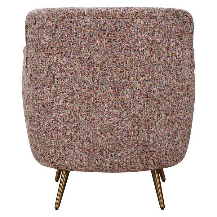 Gemstone Accent Chair Brushed Brass-Furniture-Uttermost-Lighting Design Store