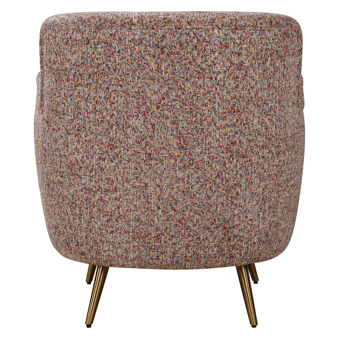 Gemstone Accent Chair Brushed Brass-Furniture-Uttermost-Lighting Design Store