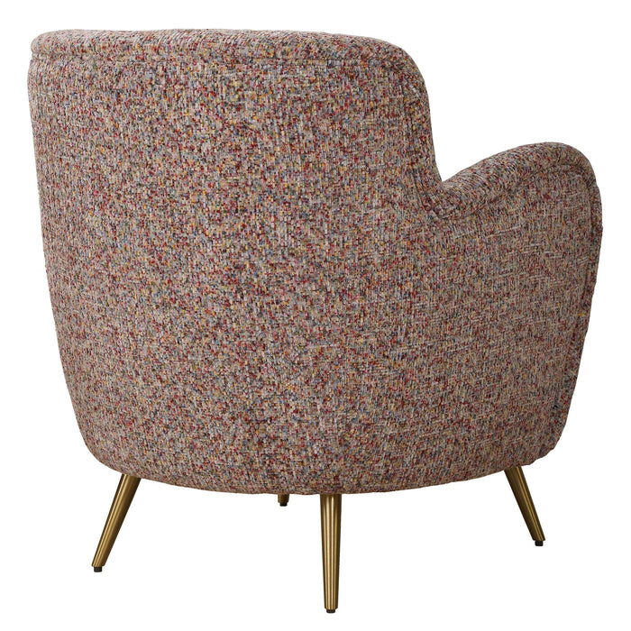 Gemstone Accent Chair Brushed Brass-Furniture-Uttermost-Lighting Design Store