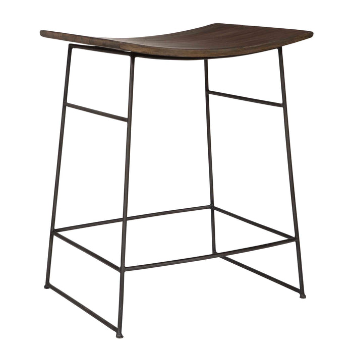 Thura Counter Stool Dark Gunmetal-Furniture-Uttermost-Lighting Design Store
