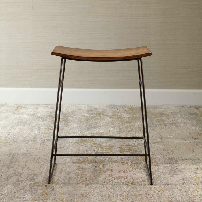 Thura Counter Stool Dark Gunmetal-Furniture-Uttermost-Lighting Design Store