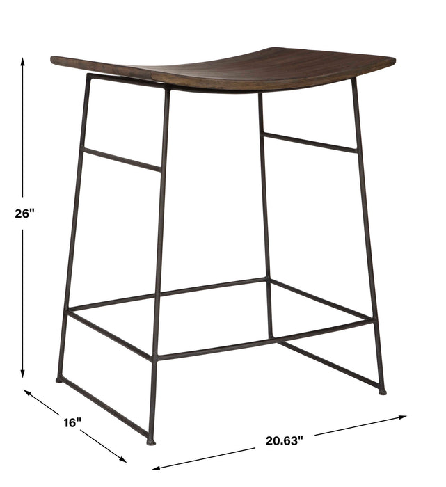 Thura Counter Stool Dark Gunmetal-Furniture-Uttermost-Lighting Design Store