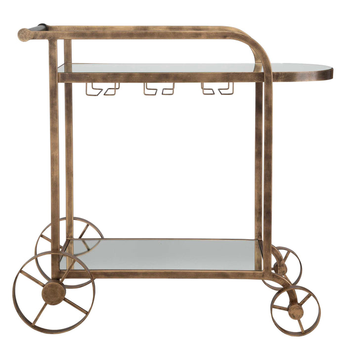 Carrinho Bar Cart Antique Brass-Furniture-Uttermost-Lighting Design Store