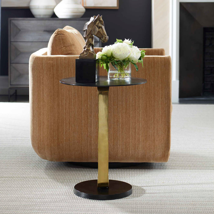 Aperture Accent Table Brass-Furniture-Uttermost-Lighting Design Store