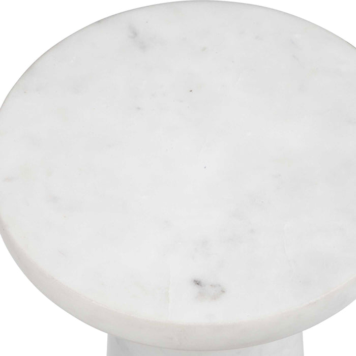 Lirra Drink Table White Marble-Furniture-Uttermost-Lighting Design Store