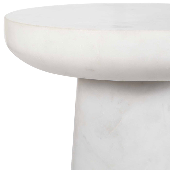 Lirra Drink Table White Marble-Furniture-Uttermost-Lighting Design Store
