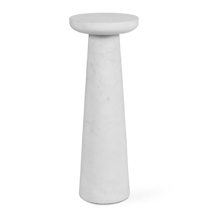 Lirra Drink Table White Marble-Furniture-Uttermost-Lighting Design Store