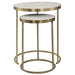 Aragon Nesting Tables Set/2 Brass-Furniture-Uttermost-Lighting Design Store