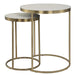 Aragon Nesting Tables Set/2 Brass-Furniture-Uttermost-Lighting Design Store