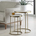 Aragon Nesting Tables Set/2 Brass-Furniture-Uttermost-Lighting Design Store
