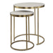 Aragon Nesting Tables Set/2 Brass-Furniture-Uttermost-Lighting Design Store