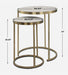 Aragon Nesting Tables Set/2 Brass-Furniture-Uttermost-Lighting Design Store
