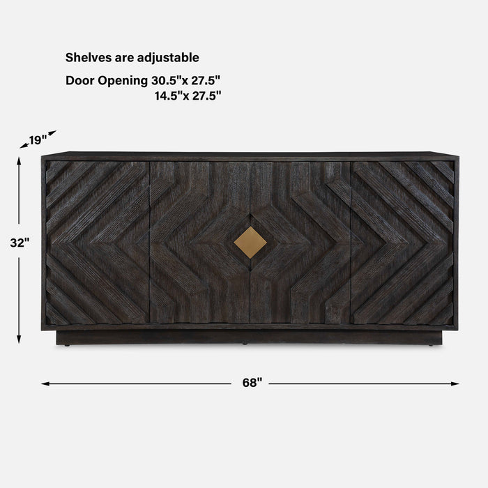 Faulkner Cabinet Brushed Gold-Furniture-Uttermost-Lighting Design Store