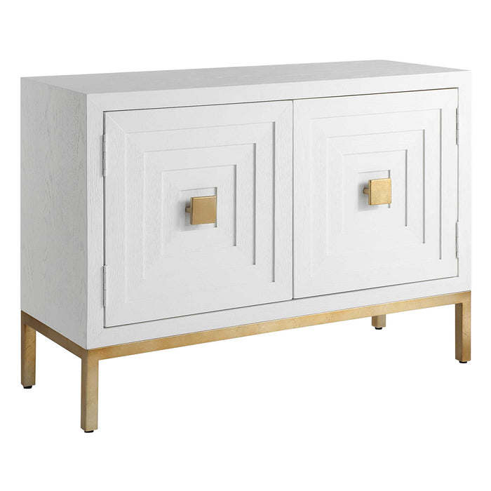 Aiken Cabinet Brushed Brass-Furniture-Uttermost-Lighting Design Store