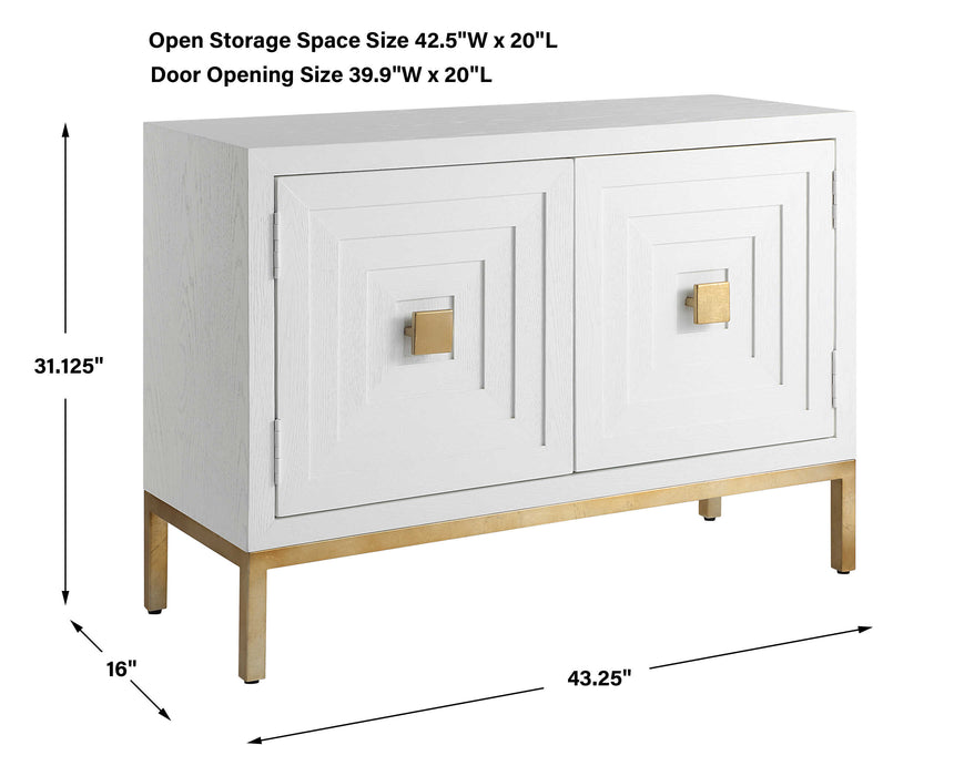 Aiken Cabinet Brushed Brass-Furniture-Uttermost-Lighting Design Store
