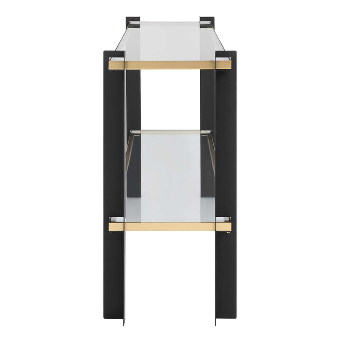 Cunene Console Table Matte Black And Gold Leaf-Furniture-Uttermost-Lighting Design Store