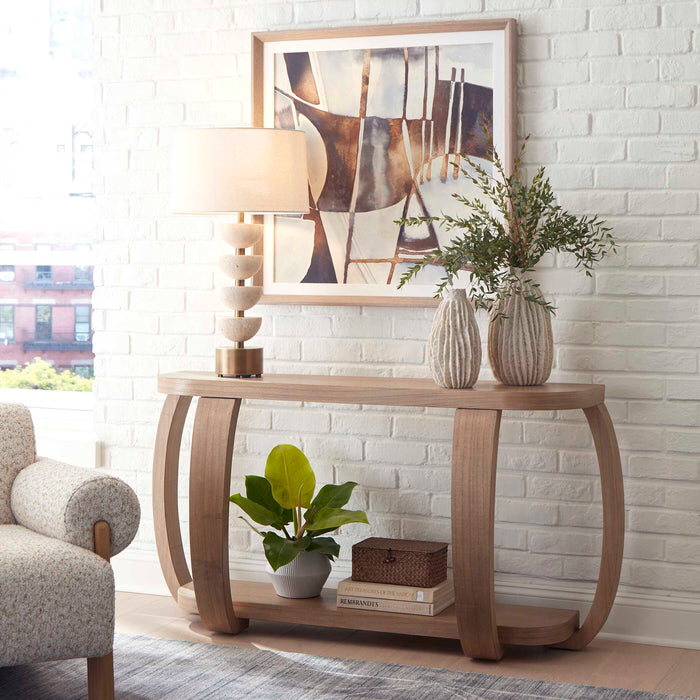 Adona Console Table Natural Mindi Wood-Furniture-Uttermost-Lighting Design Store