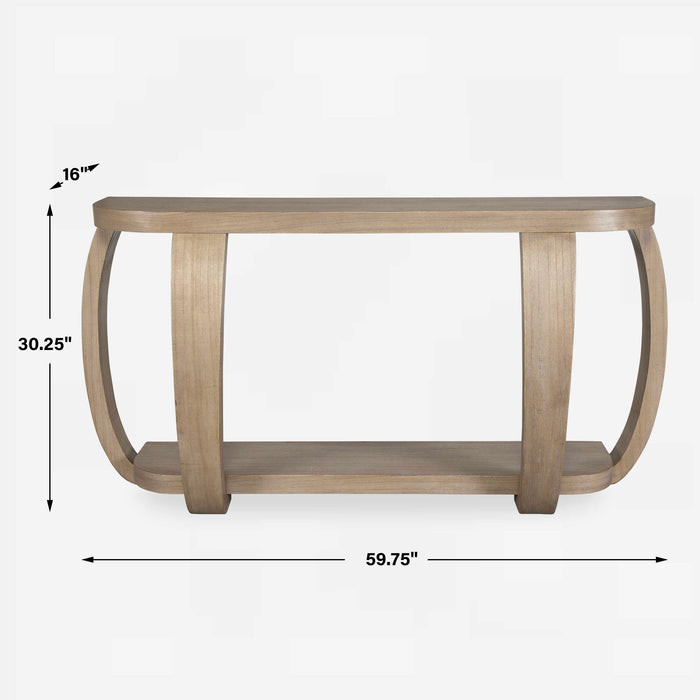 Adona Console Table Natural Mindi Wood-Furniture-Uttermost-Lighting Design Store
