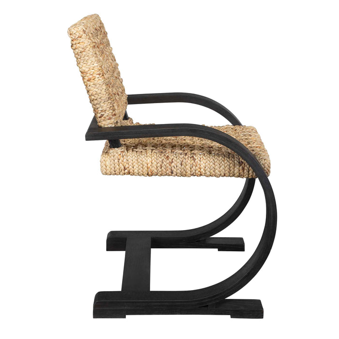 Rehema Dining Chair Black-Furniture-Uttermost-Lighting Design Store