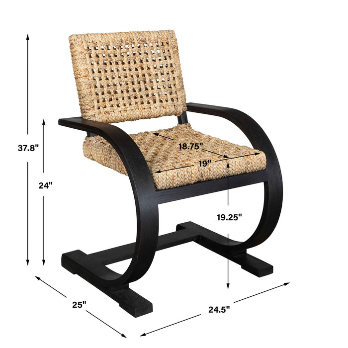 Rehema Dining Chair Black-Furniture-Uttermost-Lighting Design Store