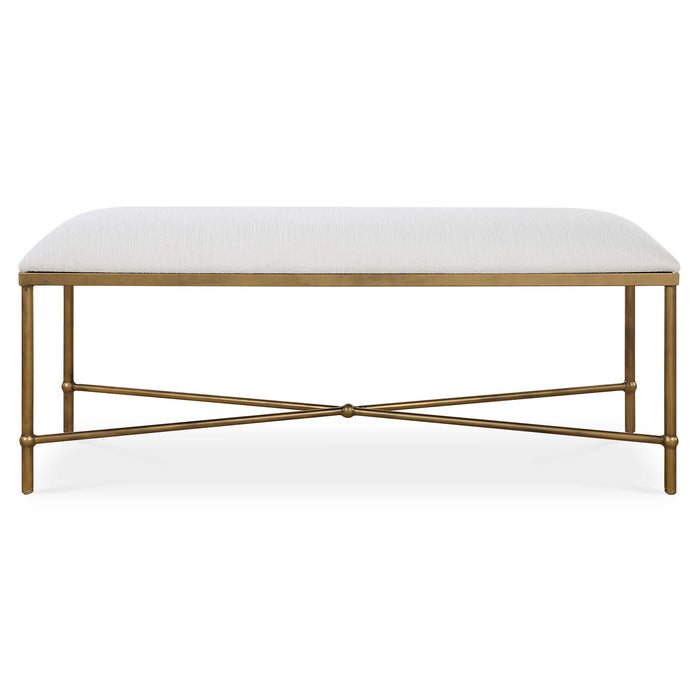 Avenham Bench Antique Gold-Furniture-Uttermost-Lighting Design Store